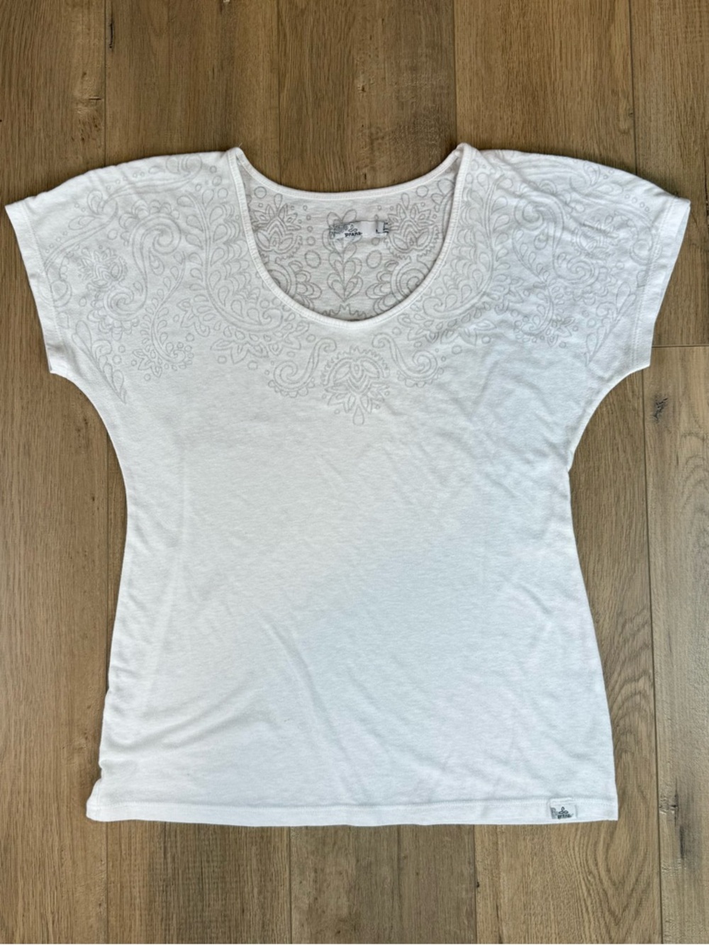 Prana White Scoop Neck Top
